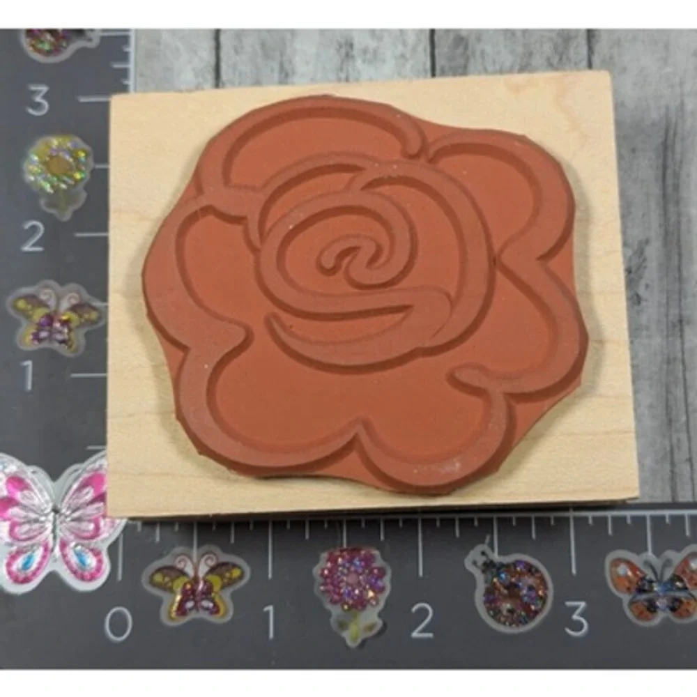 Hero Arts Rose Bloom H1461 Flower 1998 Rubber Stamp Wood #C46